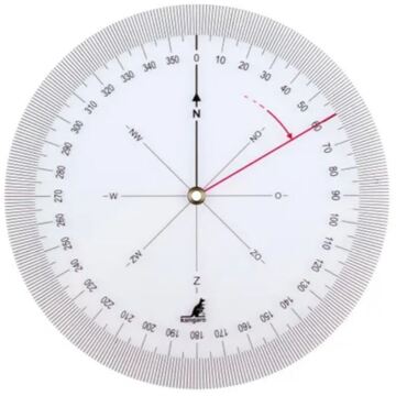 Kangaro Koershoekmeter Kangaro kunststof 126mm transparant