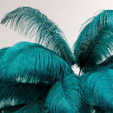 Kare Feather Palm vloerlamp met veren, groen groen, messing