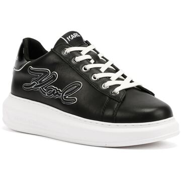 Karl Lagerfeld Kapri Signia Emboss Lo Lace Leren Zwarte Sneakers Voor Dames