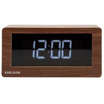 Karlsson Table clock Boxed LED dark wood veneer Bruin