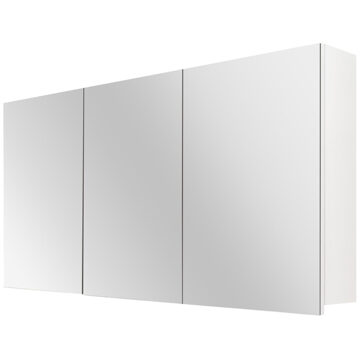 kast 120x60x15cm 3 deuren met spiegel MDF Wit