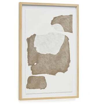 Kave Home Abstract schilderij Torroella wit en bruin 60 x 90 cm