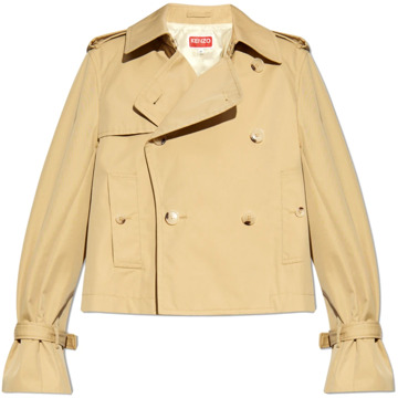 Kenzo Korte trenchcoat Kenzo , Beige , Dames - M,S,Xs,2Xs