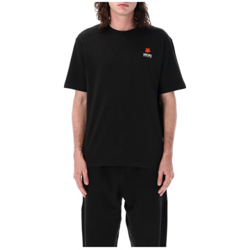 Kenzo Zwarte bloem-geborduurde T-shirt Kenzo , Black , Heren - M,S