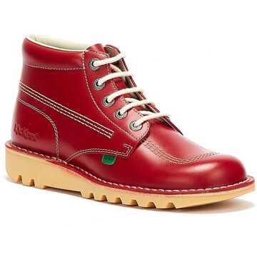 Kickers Kick Hi Heren Rood Leren Laarzen