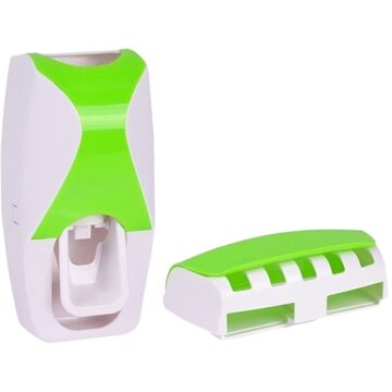 Kids Automatische Tandpasta Dispenser Tandenborstelhouder Set Hygiënische Economie groen