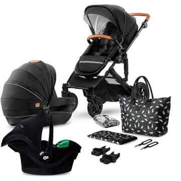 Kinderkraft Kinderwagen PRIME 2 - 3in1 MINK PRO Venezian Black Zwart