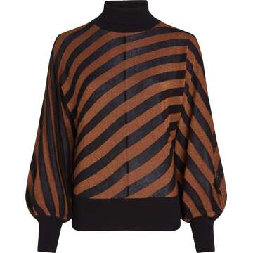 King Louie Tina top spiro stripe copper Zwart - XS