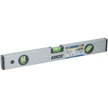 Kinzo waterpas - aluminium - 40cm - met 0°, 45°en 90° meting Grijs