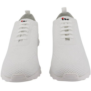 Kiton Geweven Fit Sneakers met witte zool Kiton , White , Heren - 44 Eu,44 1/2 EU