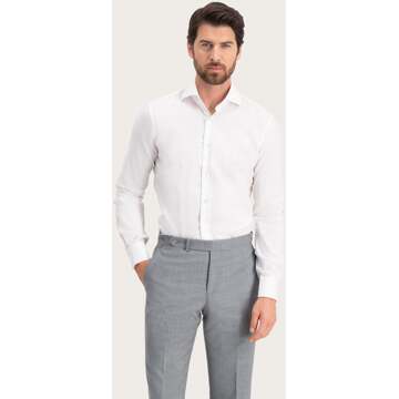 Klassiek slim-fit twill overhemd