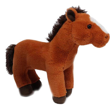 Knuffeldier Paard Winston - zachte pluche stof - premium kwaliteit knuffels - lichtbruin - 30 cm