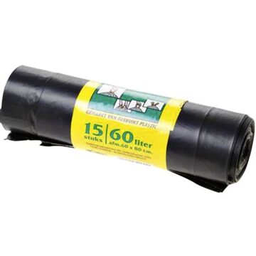 Komo trekband afvalzakken - 60 l Zwart