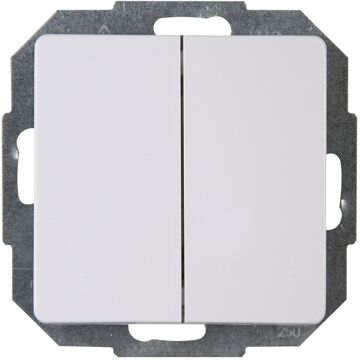 Kopp Serieschakelaar - Paris HK05 - Inbouw - 1-voudig Dubbel Schakelaar - Arctic Glans Wit