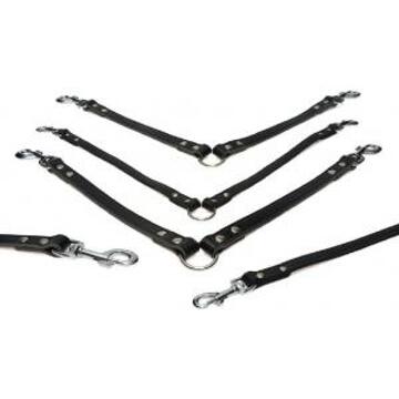 Koppelstuk 2 Honden - Hondenriem - Zwart - 30x12 cm