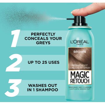 L'Oréal Paris L’Oréal Paris Magic Retouch Medium Brown Root Concealer Spray Trio Bundle