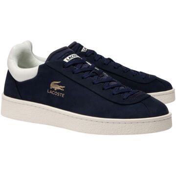 Lacoste Premium Baseshot Leren Sneakers Blauw Wit Lacoste , Multicolor , Heren - 44 Eu,42 Eu,43 Eu,40 Eu,41 EU