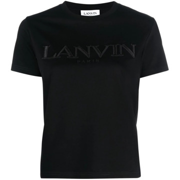 Lanvin Zwart Logo Ronde Hals Korte Mouwen Lanvin , Black , Dames - M,S,Xs