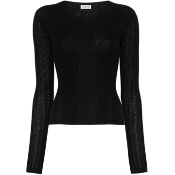 Lanvin Zwarte longsleeve top Lanvin , Black , Dames - M,S