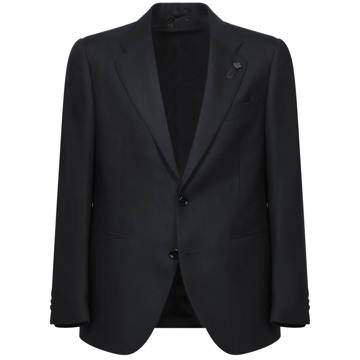 Lardini Blauwe Wollen Blazer Elegante Stijl Lardini , Blue , Heren - Xl,L,M