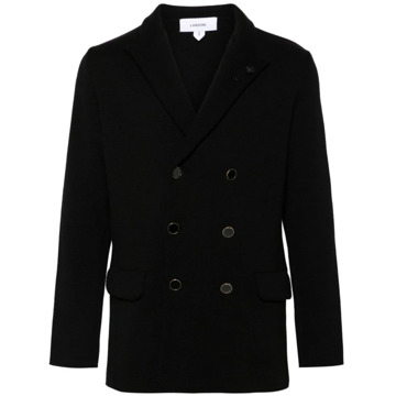 Lardini Peacoat Jackets in Maglia Stijl Lardini , Black , Heren - L,M,S