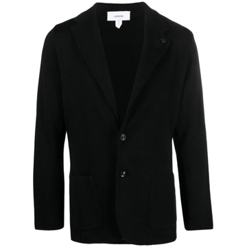 Lardini Zwarte wollen blazer met broche-detail Lardini , Black , Heren - XL