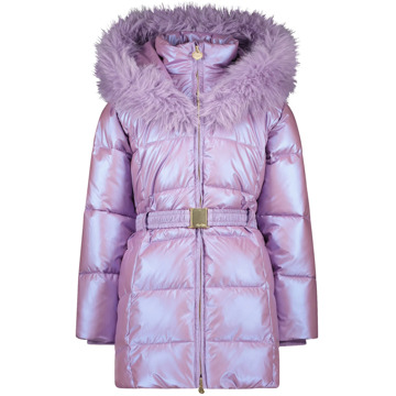 Le Chic Meisjes winterjas met capuchon en fur kraag bodette sweet plums Blauw - 116