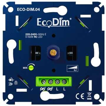 LED Dimmer - ECO-DIM.04 - Fase Afsnijding RC - Inbouw - Enkel Knop - 0-150W