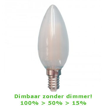 LED E14-C35-Filament Kaars - 4W - 2700K - 450Lm - 3-Stap-Dimbaar