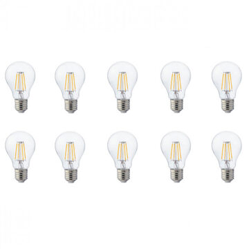 LED Lamp 10 Pack - Filament - E27 Fitting - 4W - Natuurlijk Wit 4200K