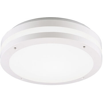 LED Plafondlamp - Badkamerlamp - Trion Keraly - Opbouw Rond - Waterdicht - 12W - Warm Wit 3000K - Mat Wit - Kunststof