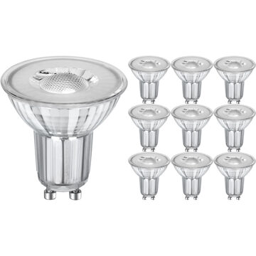 LED Spot - GU10 PAR16 - 10 Pack - Velvalux - 6W 435lm 38D - 840 Natuurlijk Wit 4000K Vervangt 62W