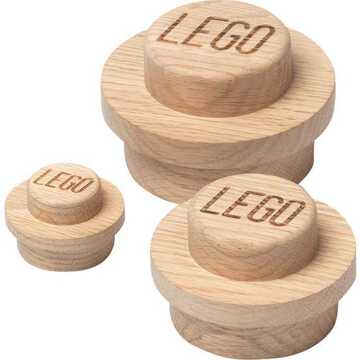 LEGO Wooden Collection - Wandhaak Set van 3 Stuks - Hout - Beige