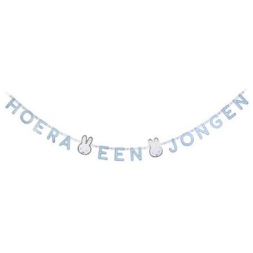 letterslinger Nijntje ""Hoera een jongen"" blauw Wit
