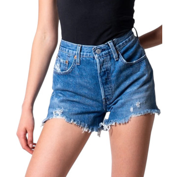 Levi's 501 high waist jeans short blauw - 29