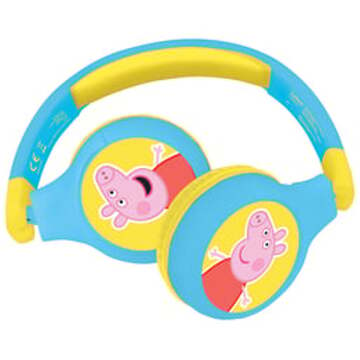 Lexibook Peppa Wuz 2-in-1 Bluetooth® en kabelaansluiting, opvouwbare hoofdtelefoon met veilig volume Blauw