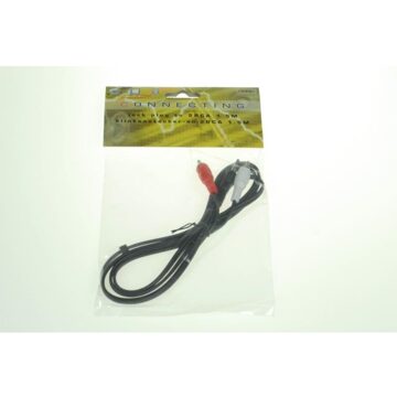Lifetime kabel jack plug naar 2rca 1.5mtr connect zwart