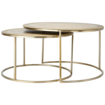 Light & Living Salontafel TALCA Set van 2 - 75x75x45cm - Goud