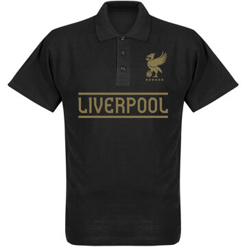 Liverpool Team Polo Shirt - Zwart/ Goud - M