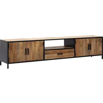 Livingfurn TV Meubel Sturdy 220 cm - Mangohout | Gecoat Staal