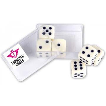 Longfield Dobbelstenen | Wit | 6 Stuks