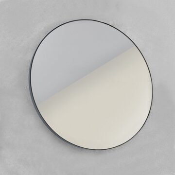 Looox Mirror Spiegel rond 60cm black line round zwart