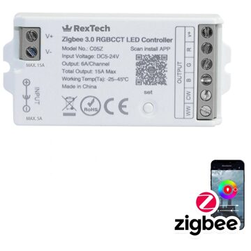 Losse Zigbee controller voor RGBWW led strips te bedienen met Philips Hue