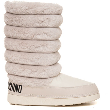 Love Moschino Imitatiebont Gewatteerde Trekkoordlaarzen Love Moschino , White , Dames - 41 Eu,37 Eu,39 Eu,35 EU