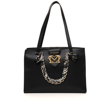 Love Moschino Stijlvolle Shopper met Ritssluiting Love Moschino , Black , Dames - ONE Size