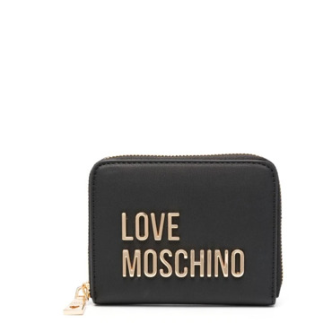 Love Moschino Zwarte Portemonnee met Logo en Rits Love Moschino , Black , Dames - ONE Size