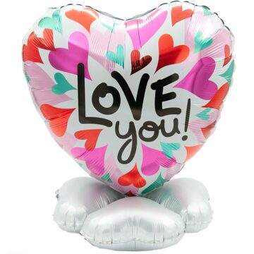 Lucht gevulde ballon op voetje i love you retro