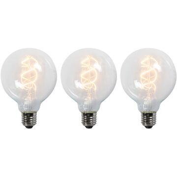 LUEDD Set Van 3 E27 Led Gedraaid Filament Lampen G95 Helder 5w 400 Lm 2200k