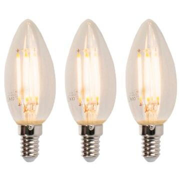 LUEDD Set van 3 LED filament kaarslamp E14 5W 2700K 470lm B35 dimbaar helder