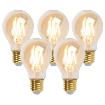 LUEDD Set van 5 E27 dimbare LED filament lamp Goldline 5W 360lm 2200K